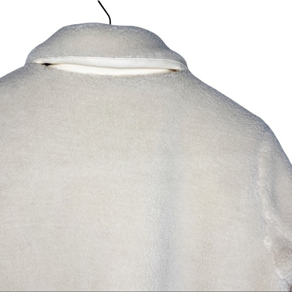 REBECCA MINKOFF NWT Teddy Sherpa Snap Front Coat Size Medium in Plush Cream - Picture 10 of 16